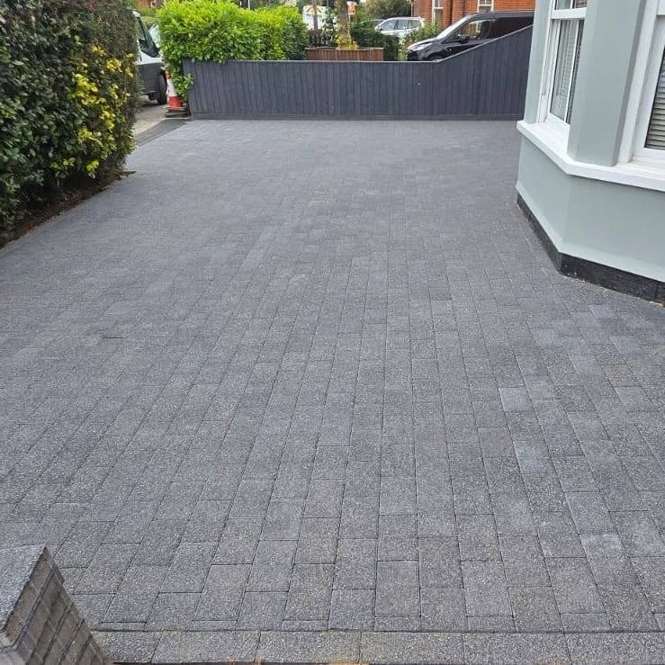 Charcoal block paving driveway, 2026